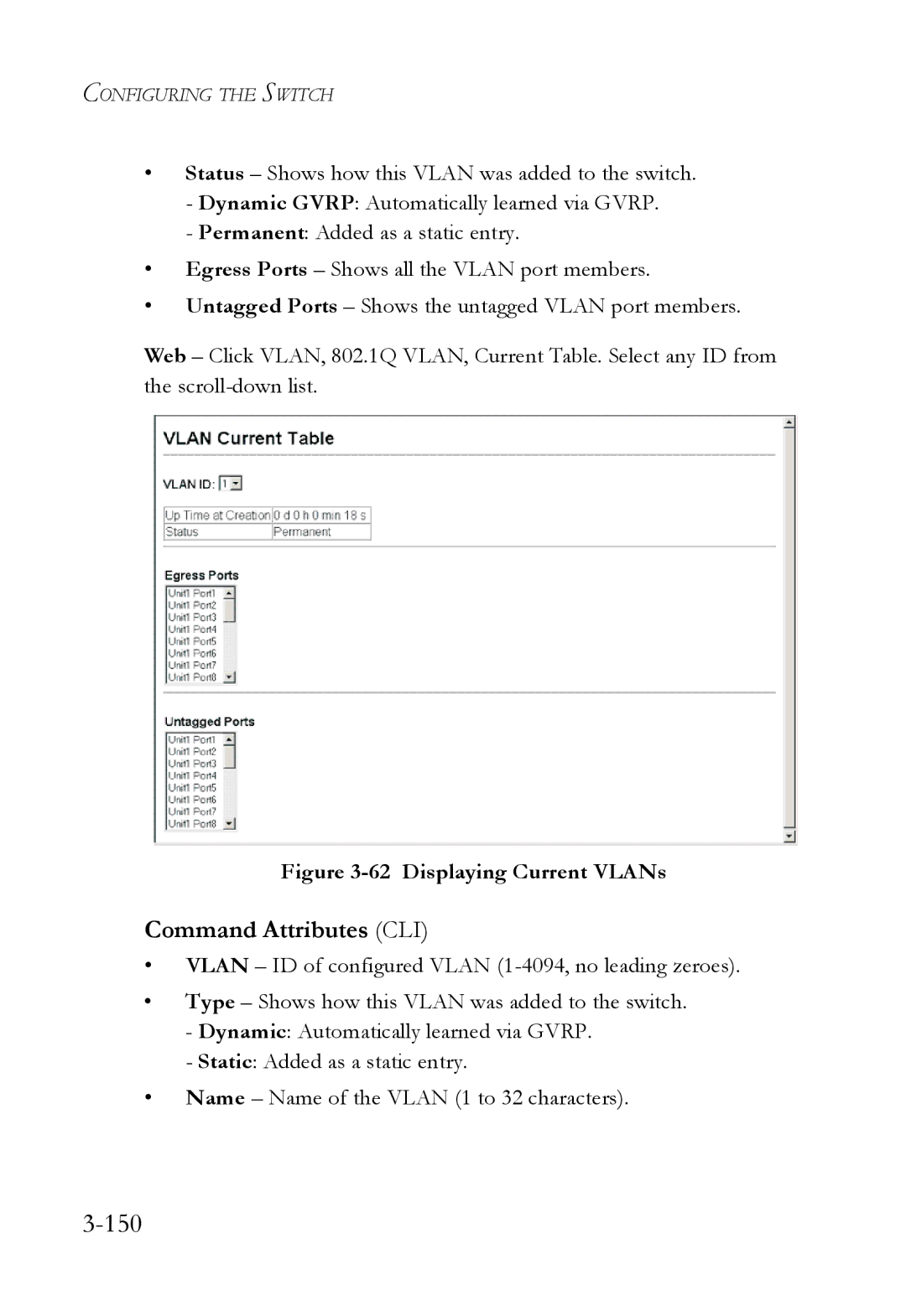 SMC Networks SMC6224M manual 150, Command Attributes CLI 