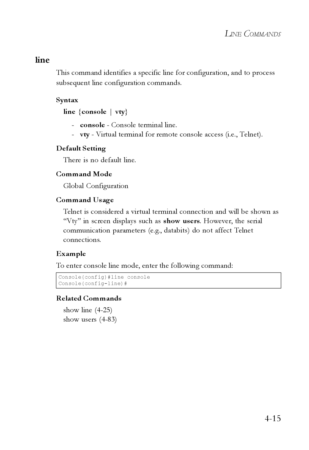 SMC Networks SMC6224M manual Line 