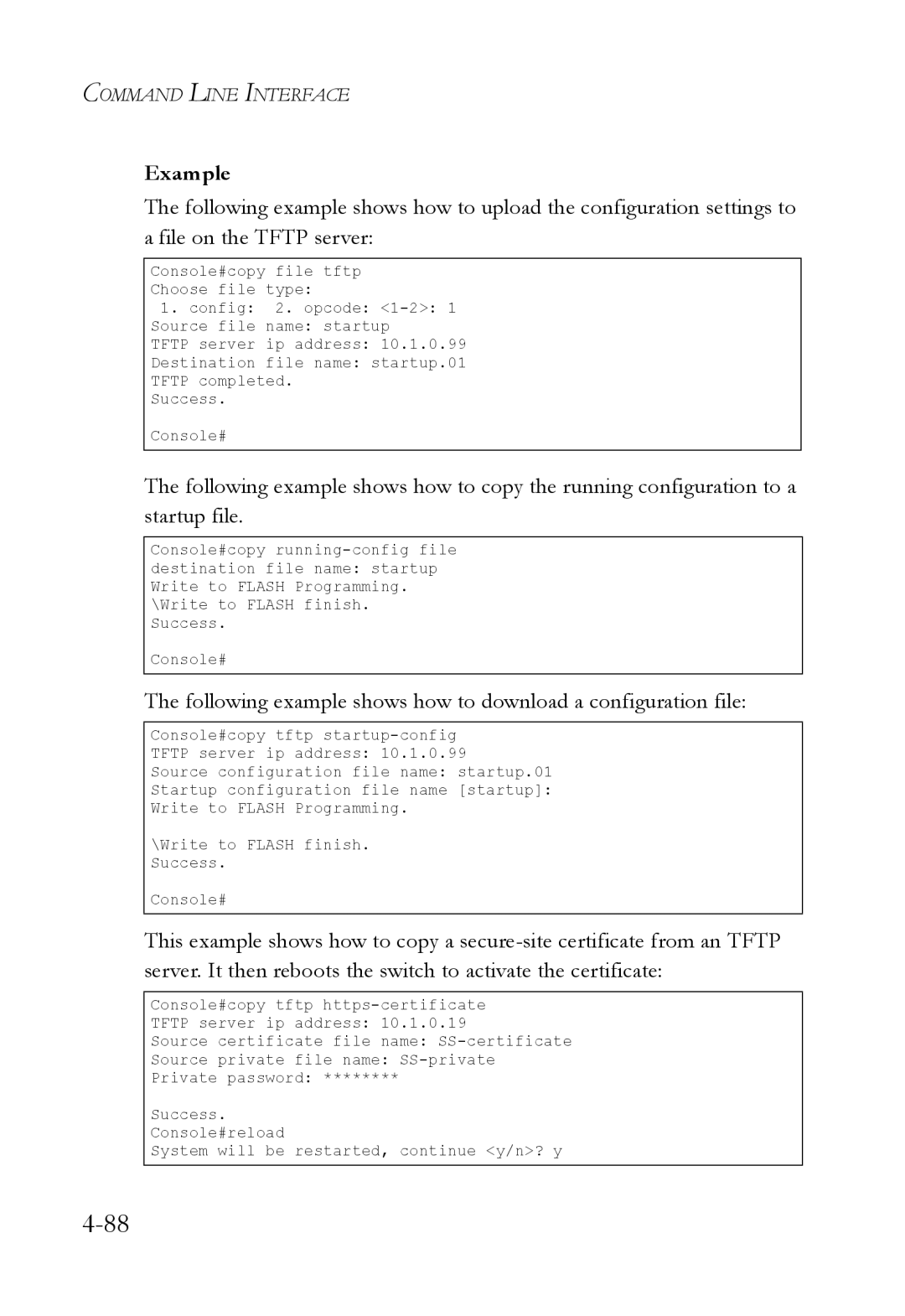 SMC Networks SMC6224M manual Following example shows how to download a configuration file 