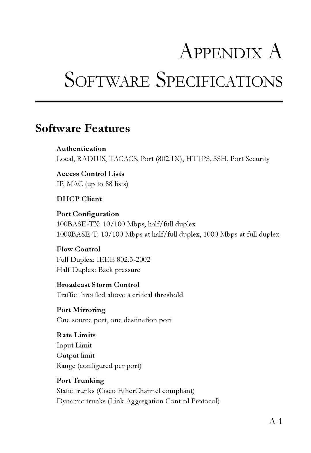 SMC Networks SMC6224M manual Software Features 