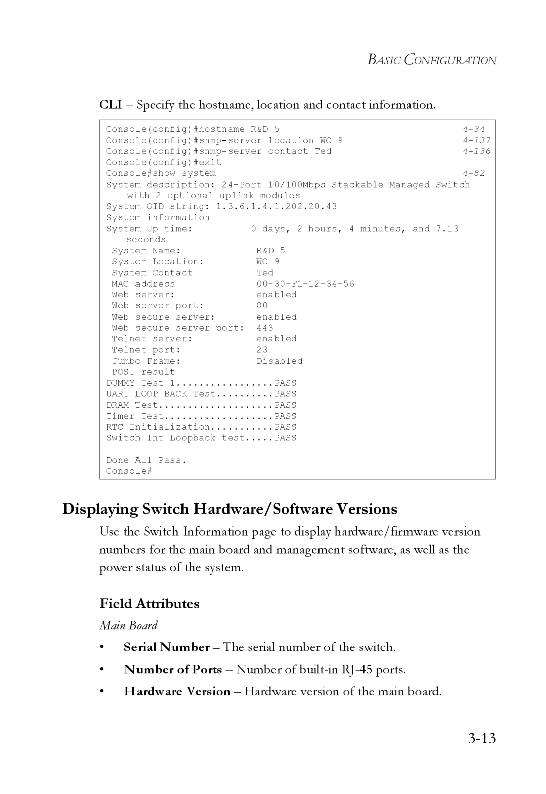 SMC Networks SMC6224M manual Displaying Switch Hardware/Software Versions 