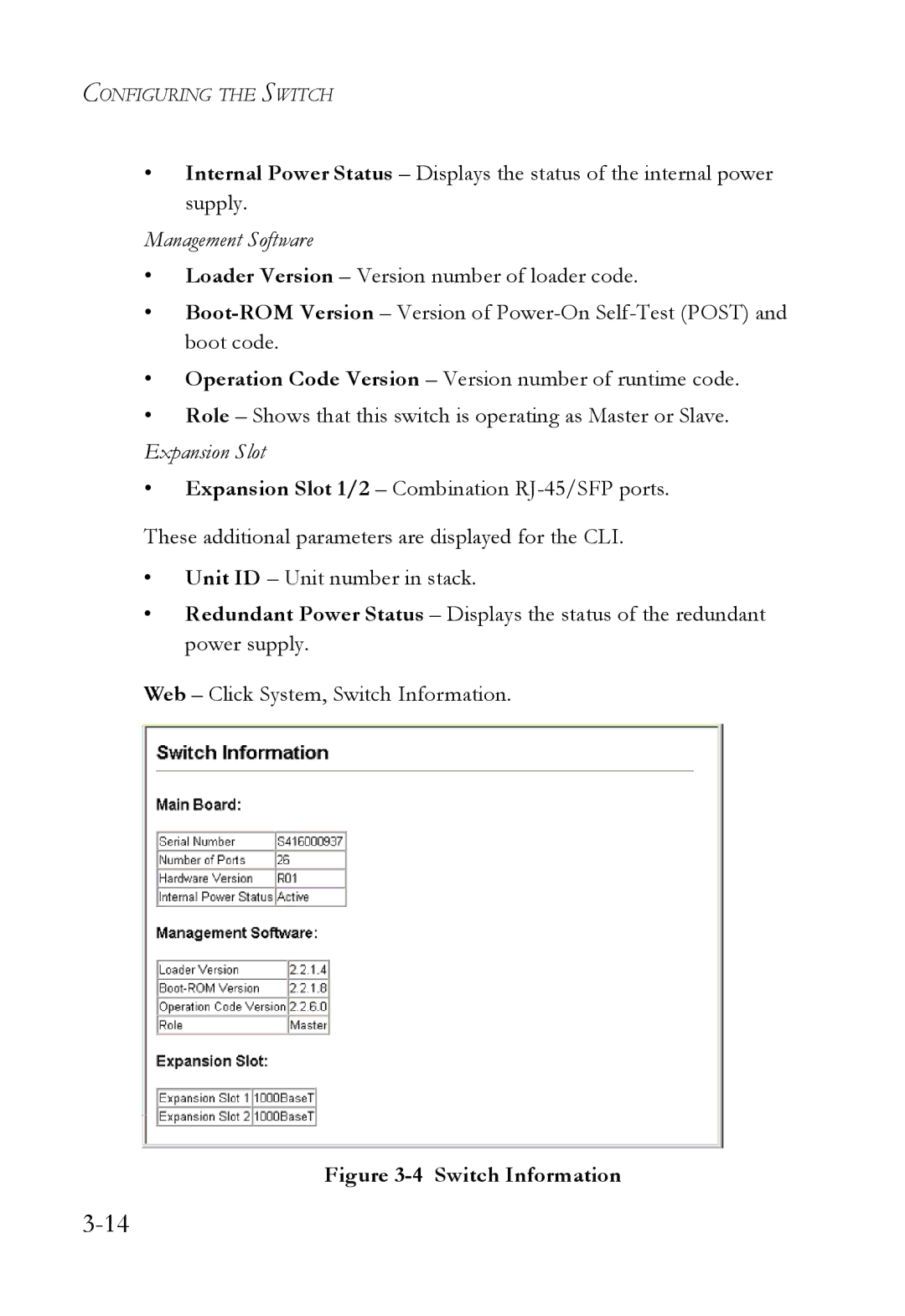 SMC Networks SMC6224M manual Switch Information 