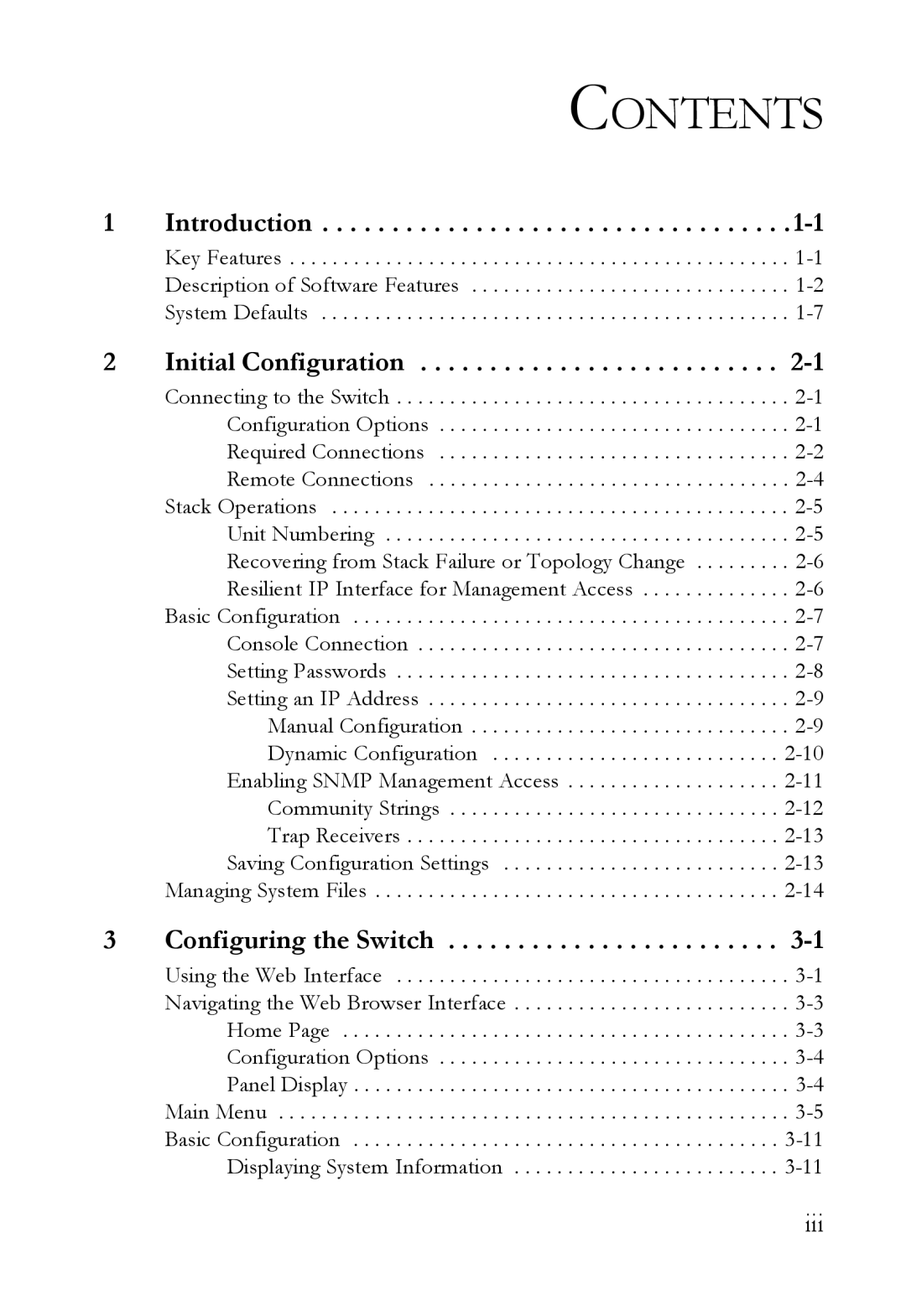 SMC Networks SMC6224M manual Contents 