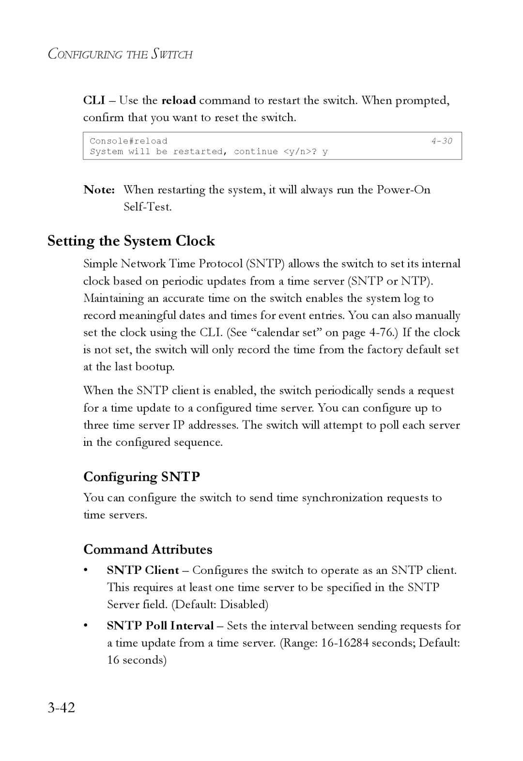 SMC Networks SMC6224M manual Setting the System Clock, Configuring Sntp 