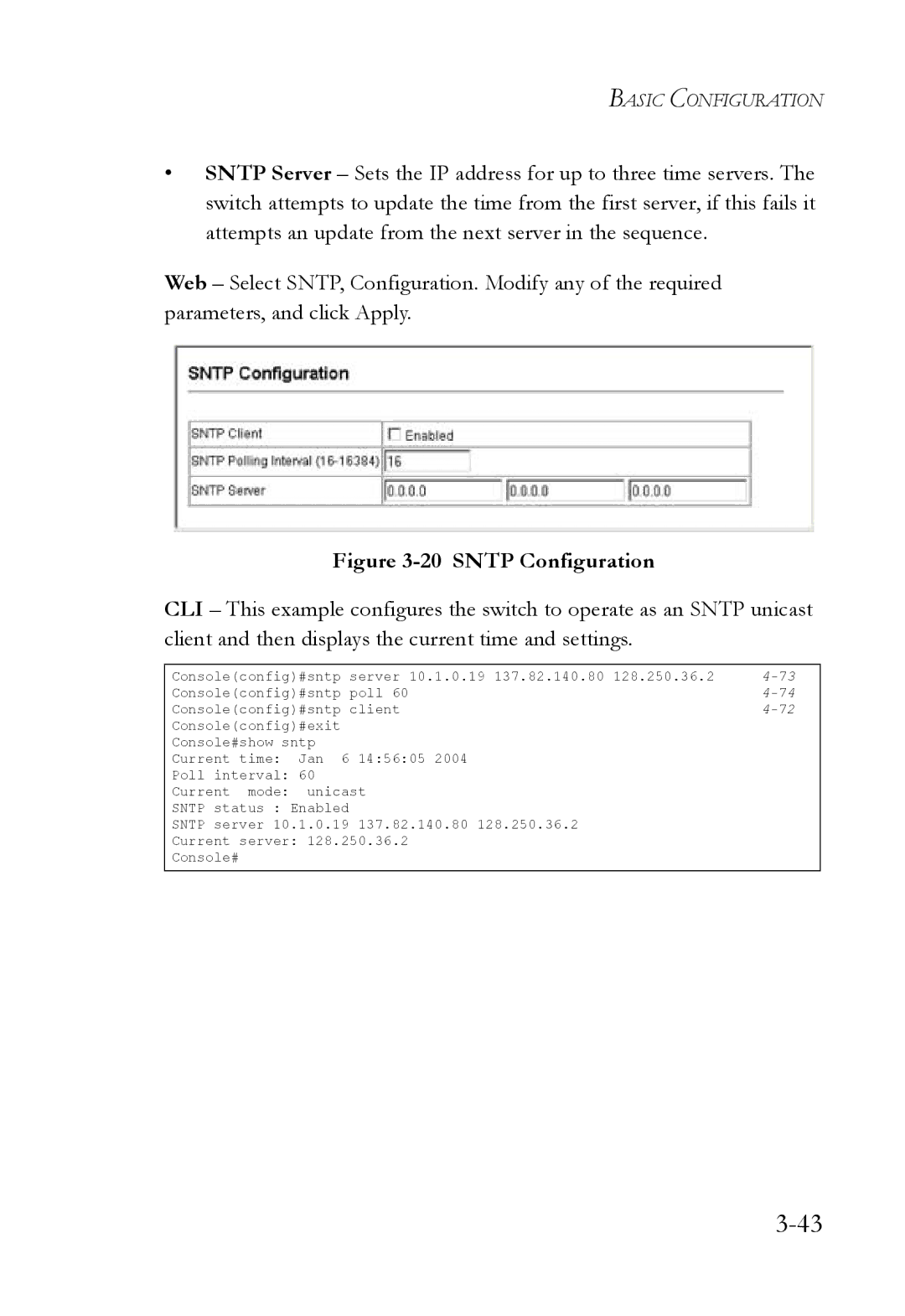 SMC Networks SMC6224M manual Sntp Configuration 