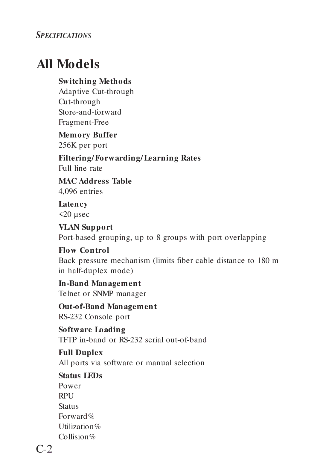 SMC Networks SMC6608T, SMC6608M manual All Models 