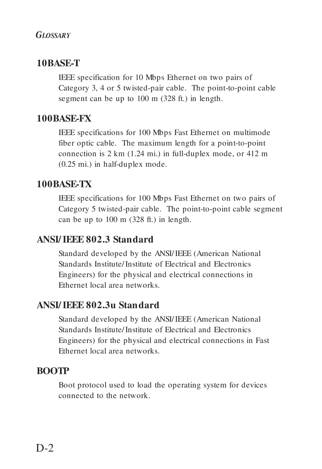 SMC Networks SMC6608T, SMC6608M manual ANSI/IEEE 802.3 Standard, ANSI/IEEE 802.3u Standard 