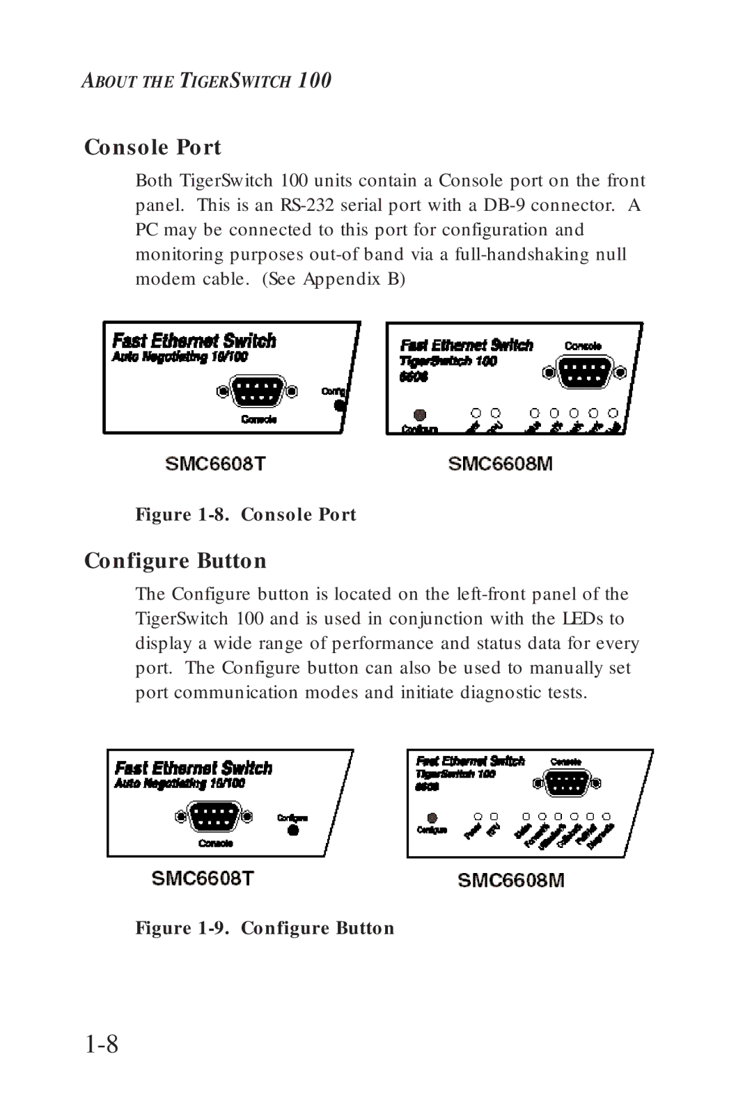 SMC Networks SMC6608T, SMC6608M manual Console Port, Configure Button 