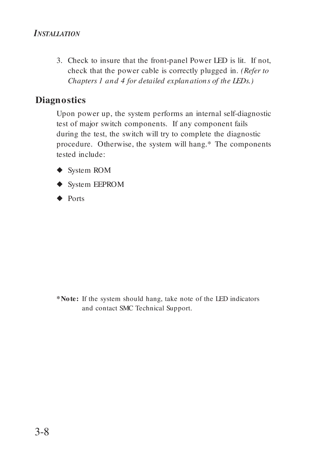 SMC Networks SMC6608T, SMC6608M manual Diagnostics 