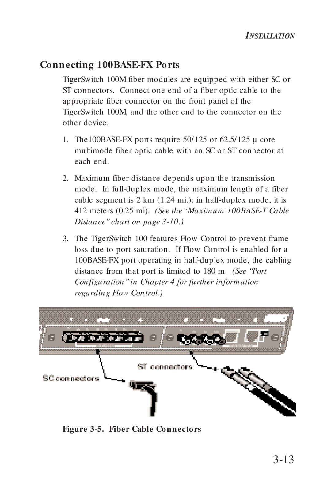 SMC Networks SMC6608M, SMC6608T manual Connecting 100BASE-FX Ports, Fiber Cable Connectors 