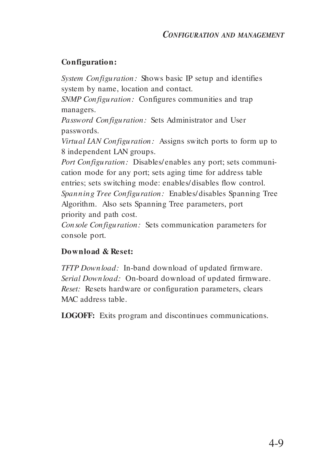 SMC Networks SMC6608M, SMC6608T manual Configuration, Download & Reset 