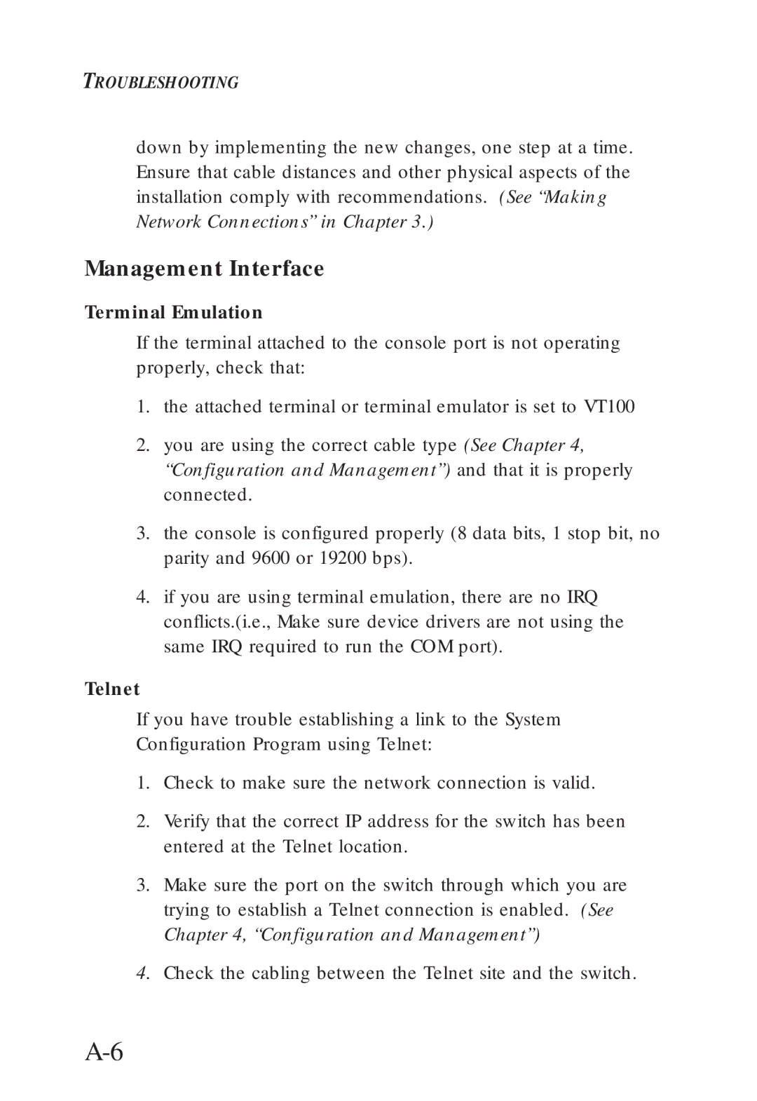 SMC Networks SMC6608T, SMC6608M manual Management Interface, Terminal Emulation 