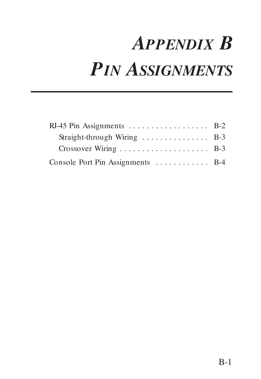 SMC Networks SMC6608M, SMC6608T manual Appendix B PIN Assignments 