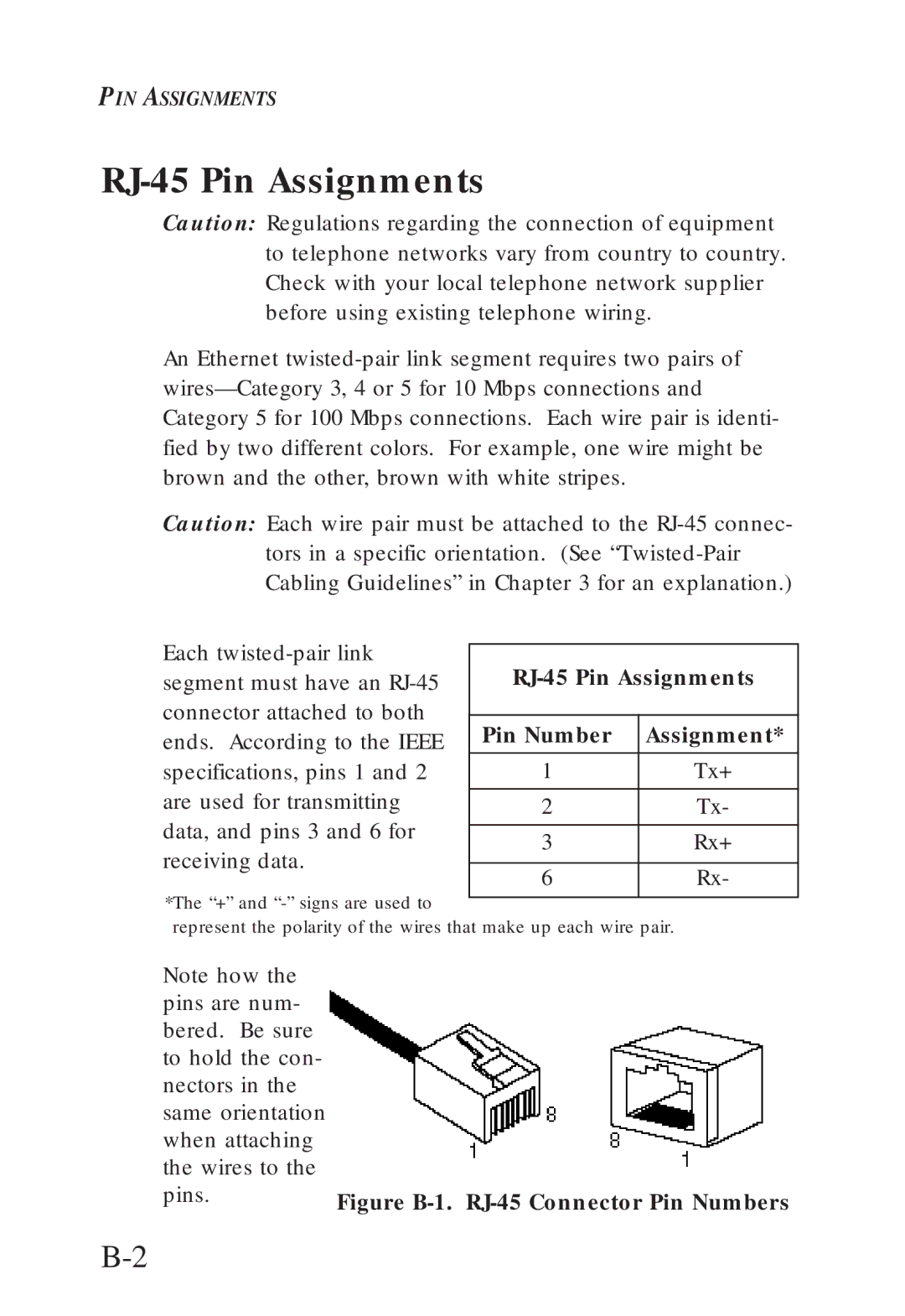 SMC Networks SMC6608T, SMC6608M manual RJ-45 Pin Assignments Pin Number Assignment 