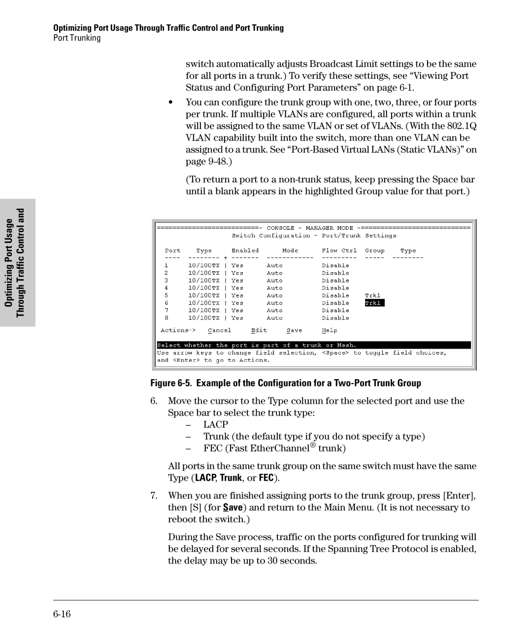 SMC Networks SMC6624M manual Optimizing Port Usage, Example of the Configuration for a Two-Port Trunk Group 