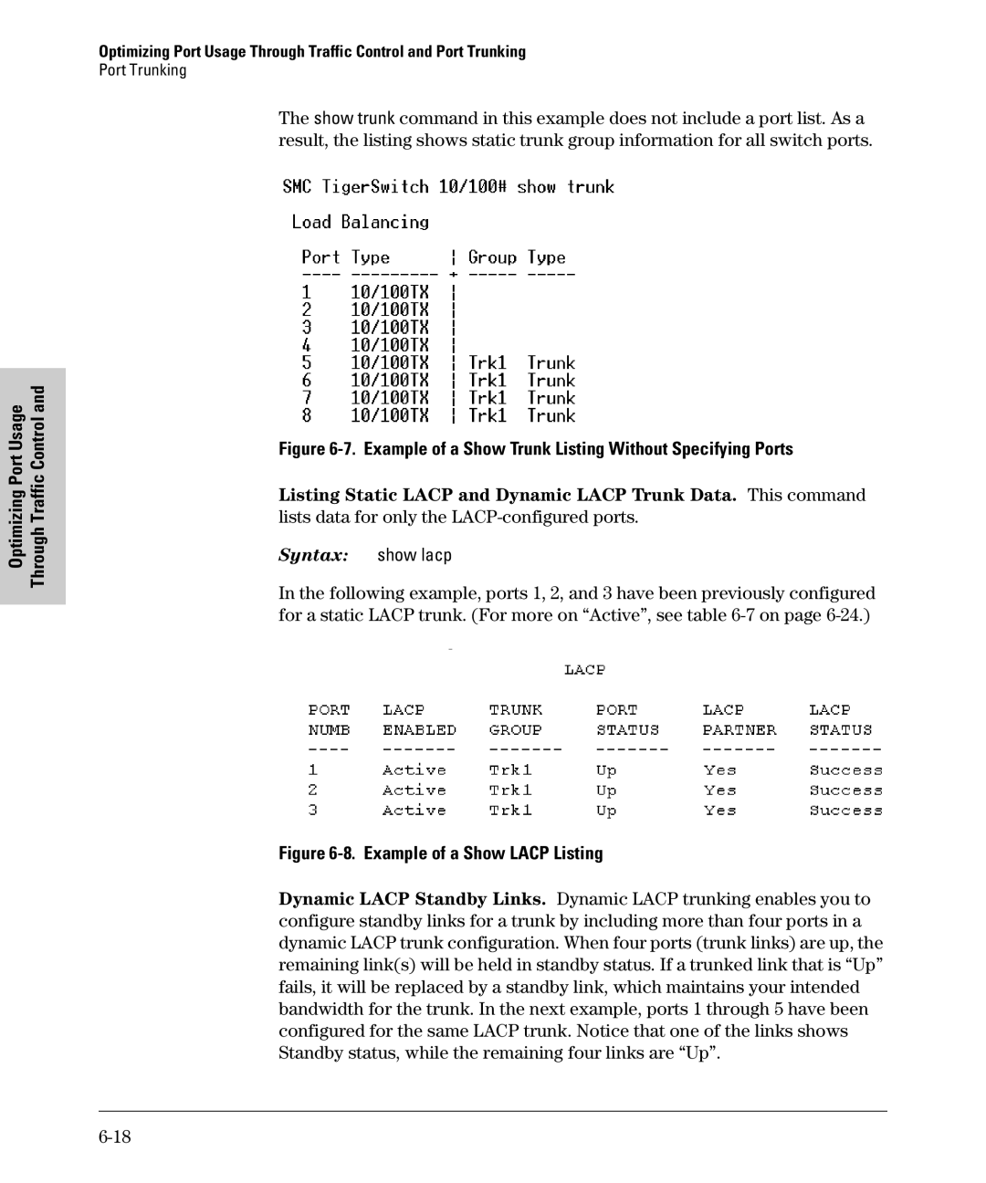 SMC Networks SMC6624M manual Example of a Show Trunk Listing Without Specifying Ports 