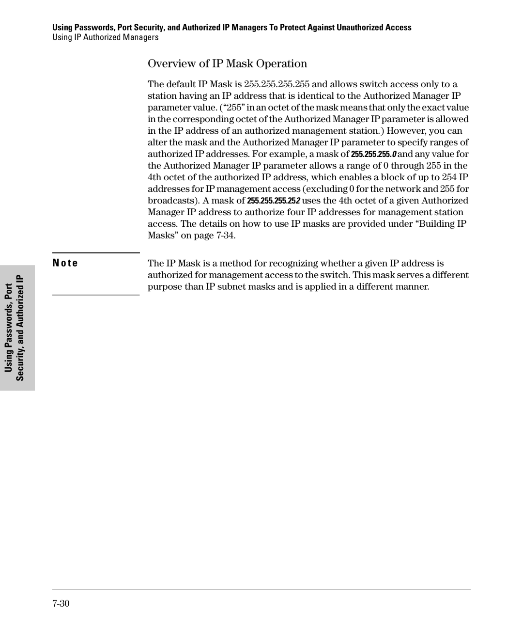 SMC Networks SMC6624M manual Overview of IP Mask Operation, Masks on 