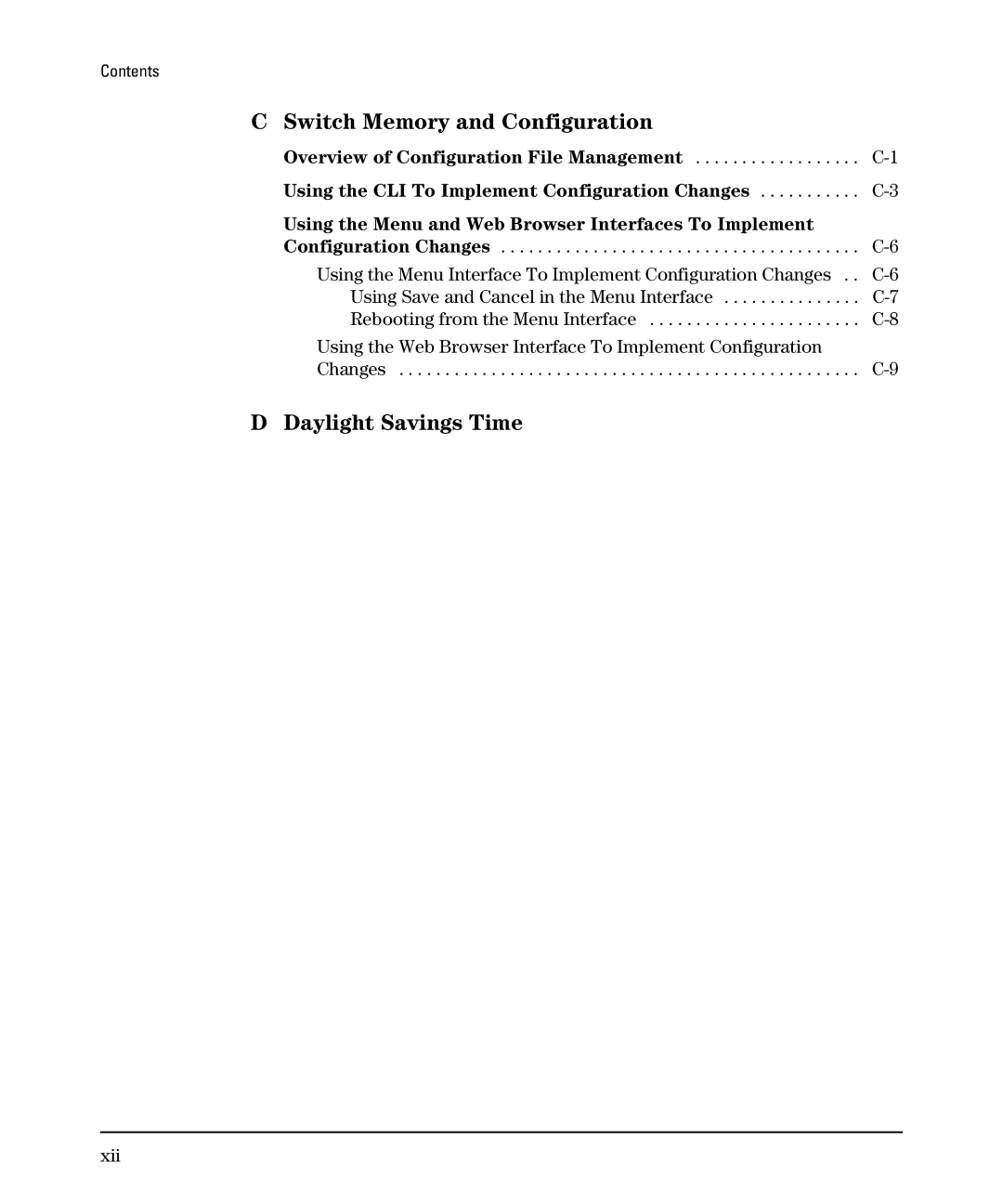 SMC Networks SMC6624M manual Switch Memory and Configuration, Xii 