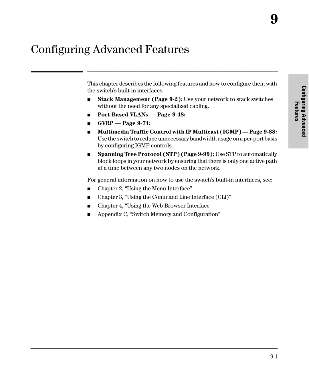 SMC Networks SMC6624M manual Configuring Advanced Features 