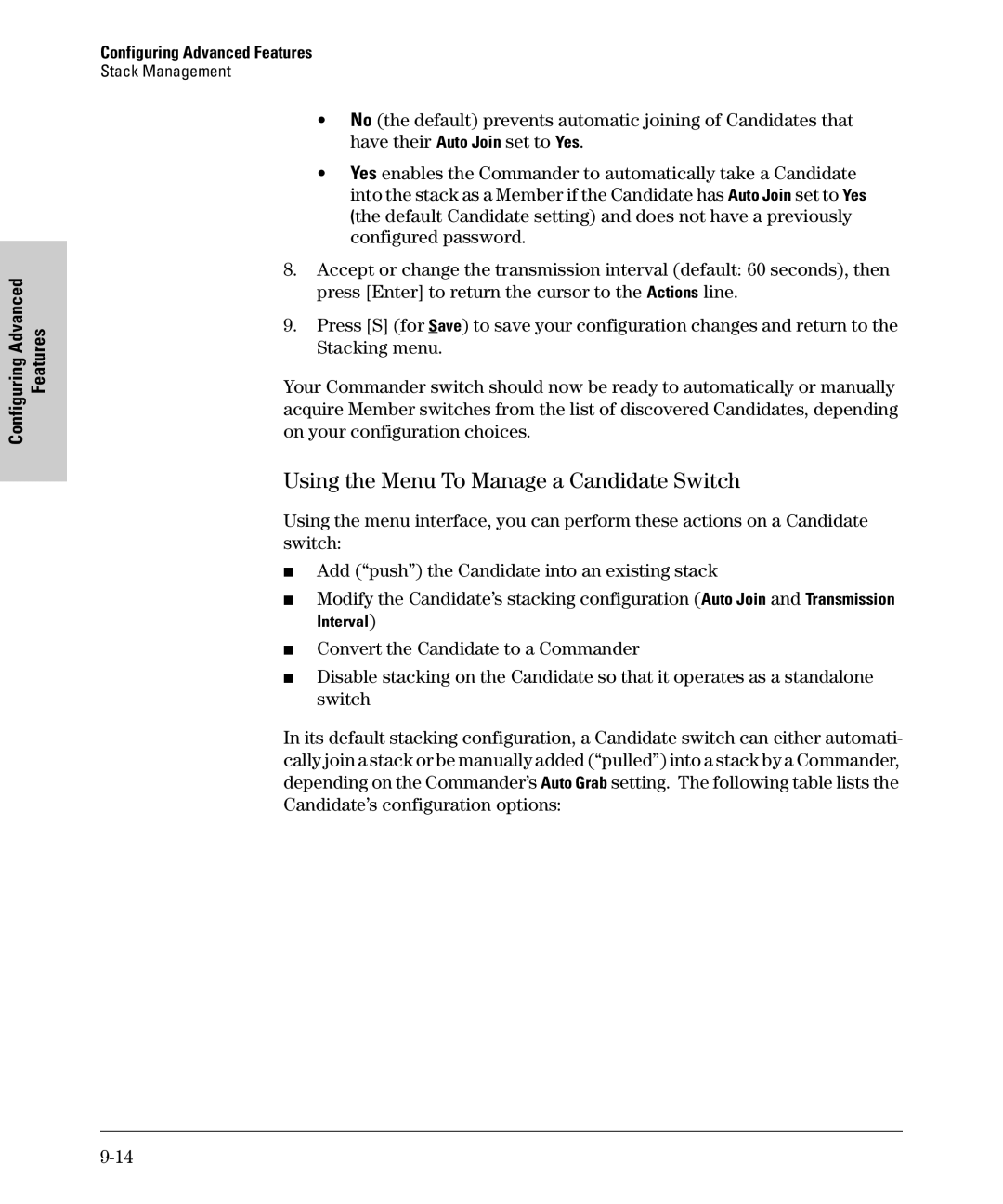 SMC Networks SMC6624M manual Using the Menu To Manage a Candidate Switch 