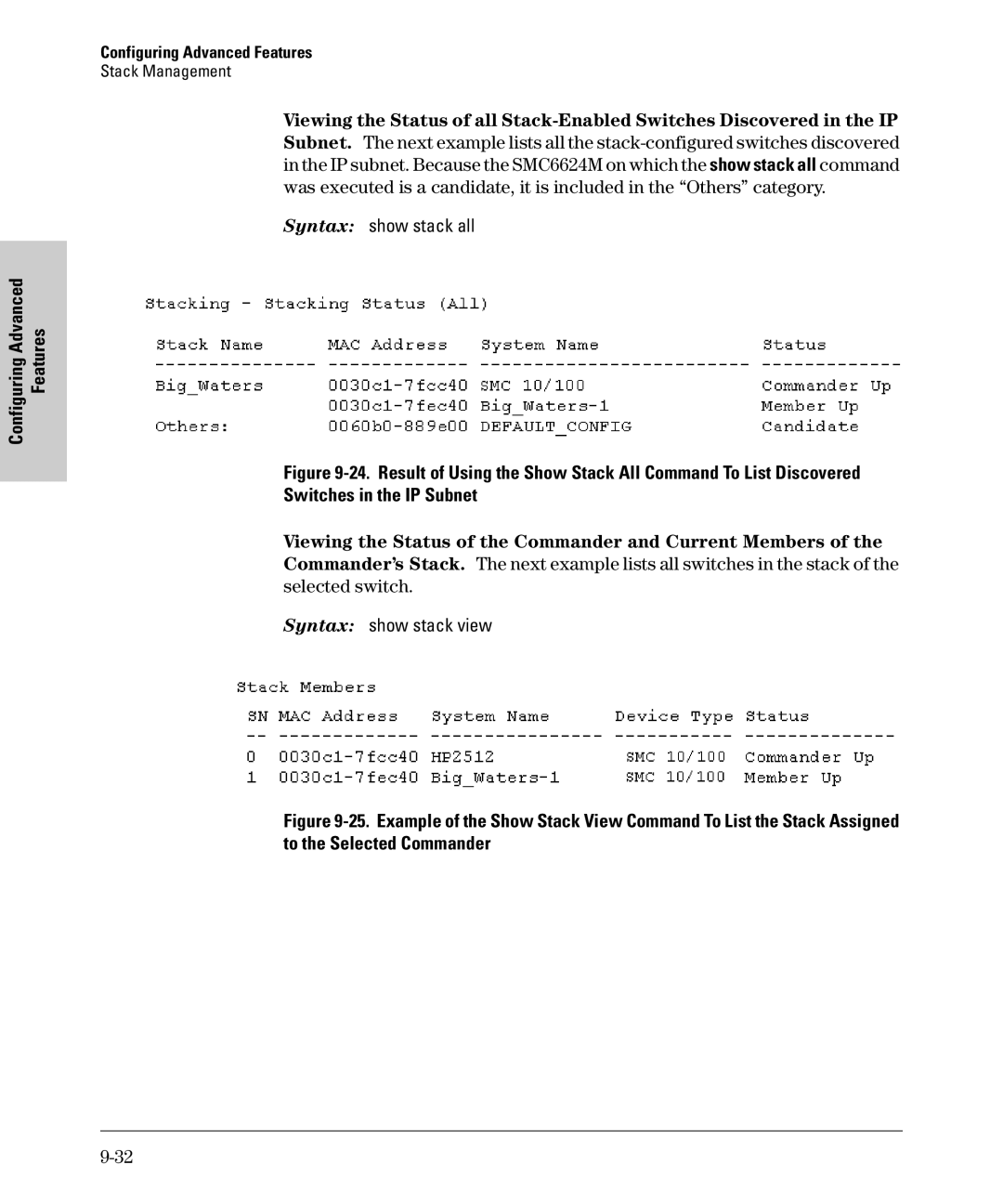 SMC Networks SMC6624M manual Viewing the Status of the Commander and Current Members 