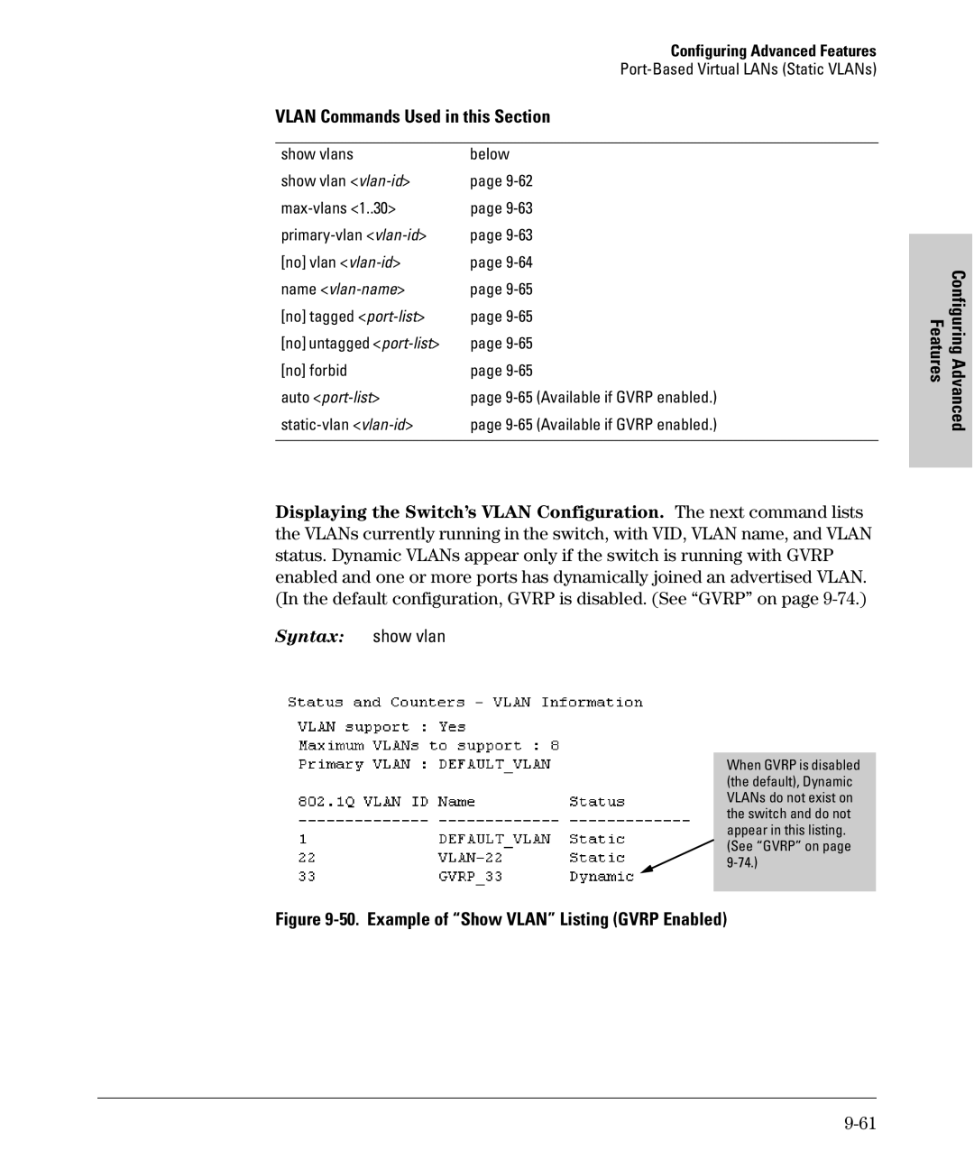 SMC Networks SMC6624M manual Vlan Commands Used in this Section, No tagged port-list No untagged port-list No forbid 