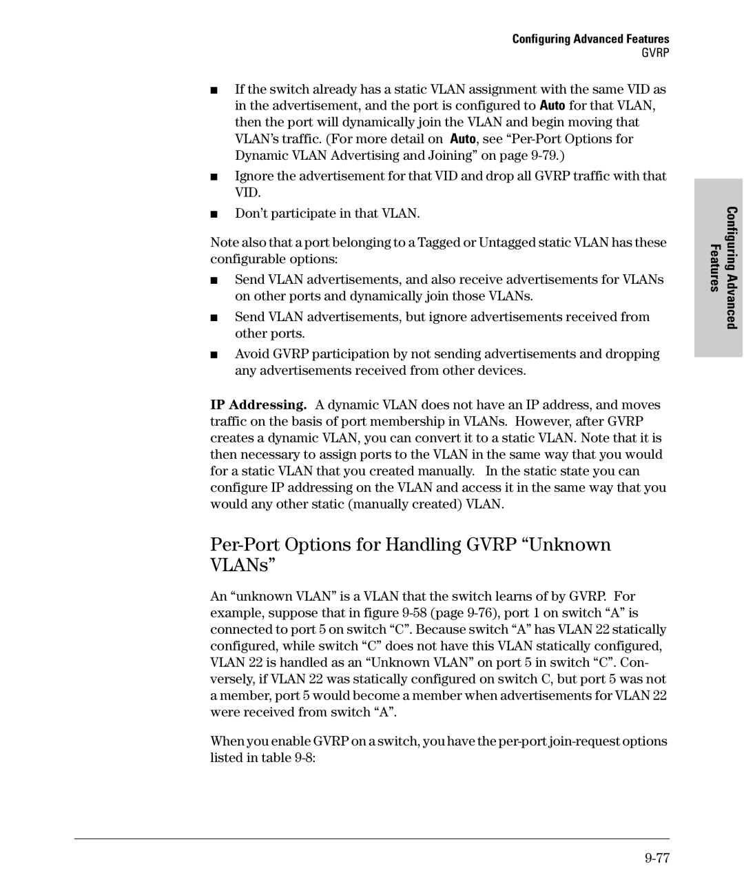 SMC Networks SMC6624M manual Per-Port Options for Handling Gvrp Unknown VLANs 