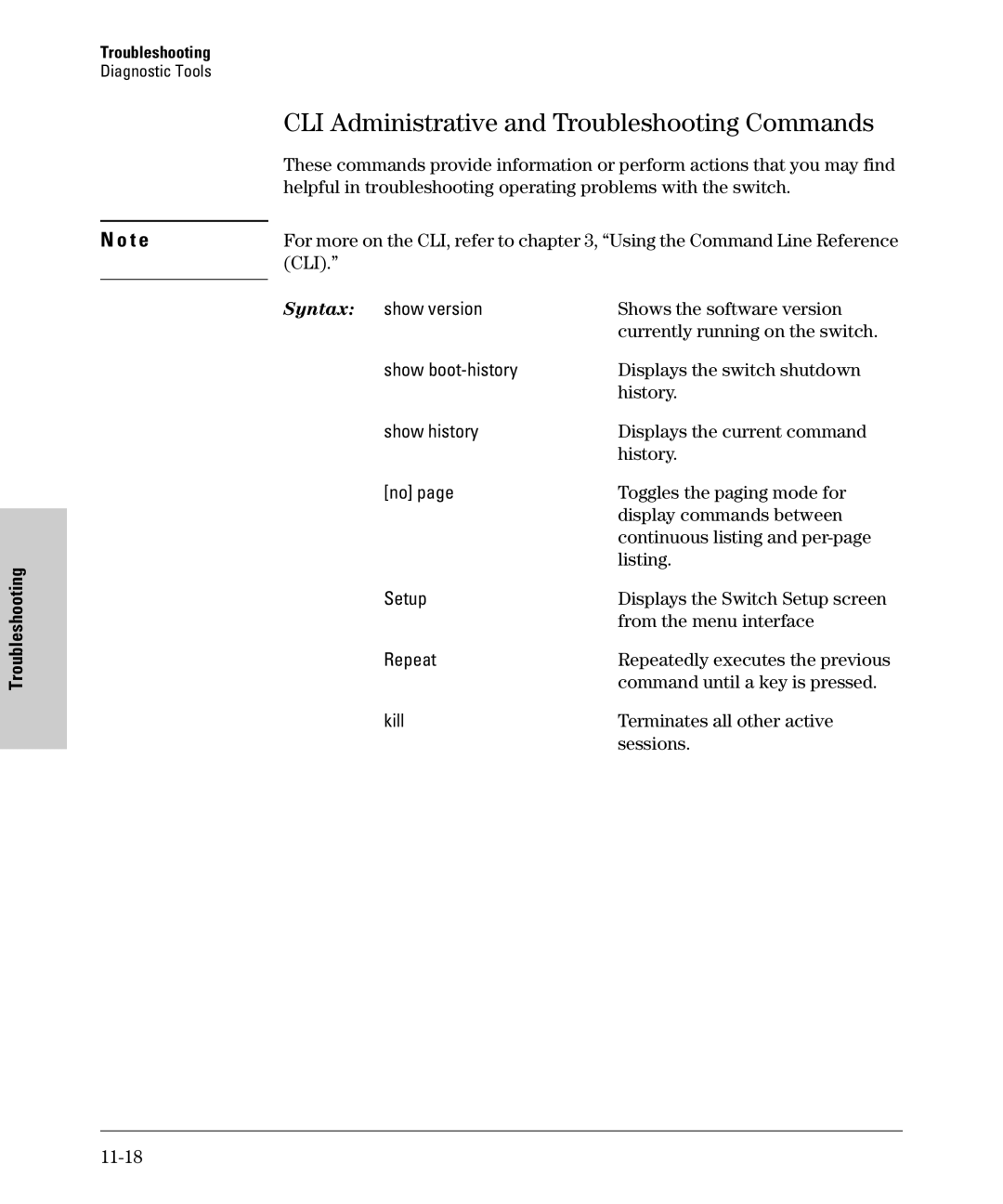 SMC Networks SMC6624M manual CLI Administrative and Troubleshooting Commands 