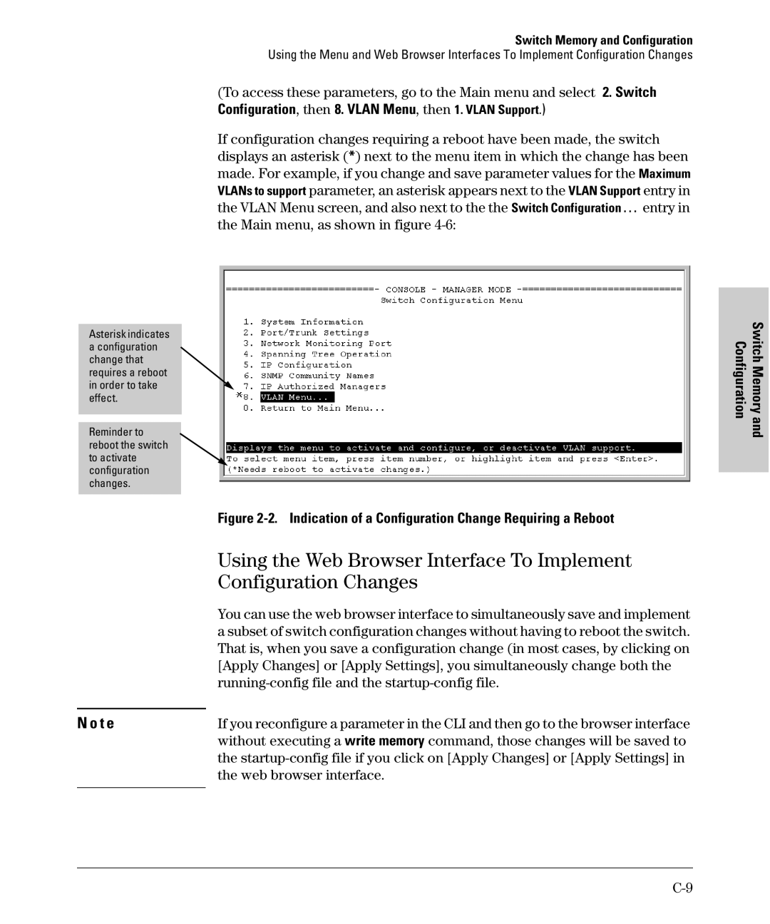 SMC Networks SMC6624M manual Using the Web Browser Interface To Implement, Configuration Changes 