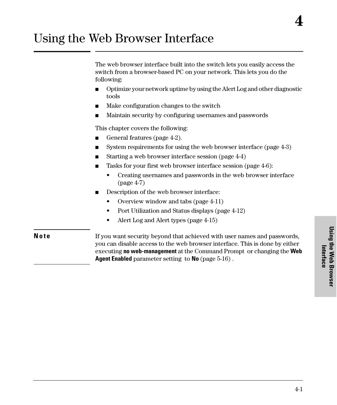 SMC Networks SMC6624M manual Using the Web Browser Interface, Agent Enabled parameter setting to No 