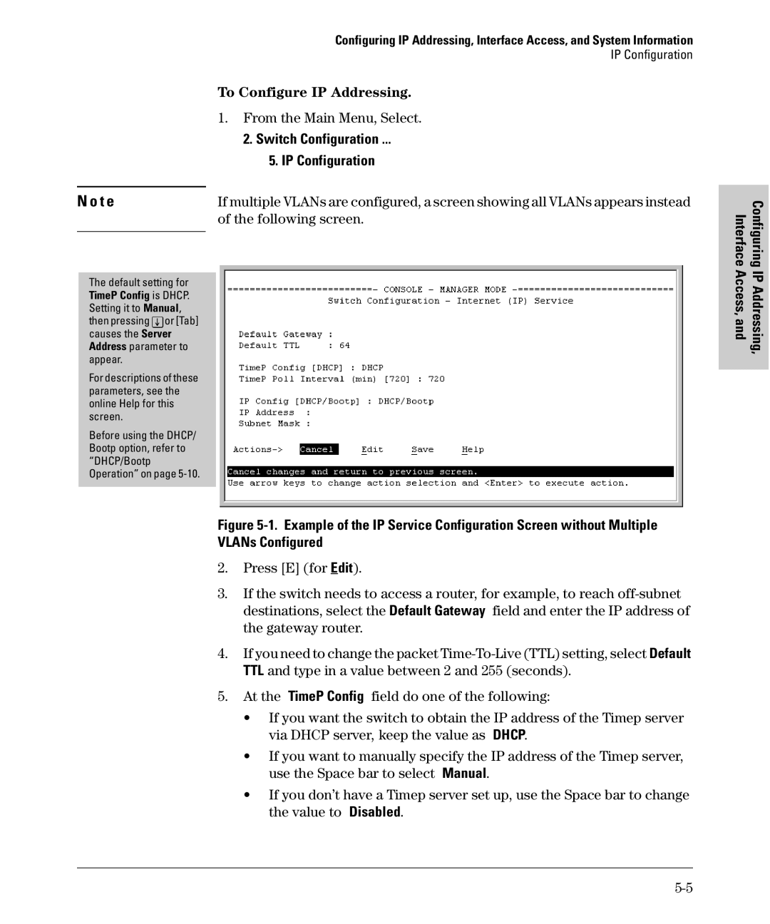 SMC Networks SMC6624M manual To Configure IP Addressing, From the Main Menu, Select, Switch Configuration IP Configuration 