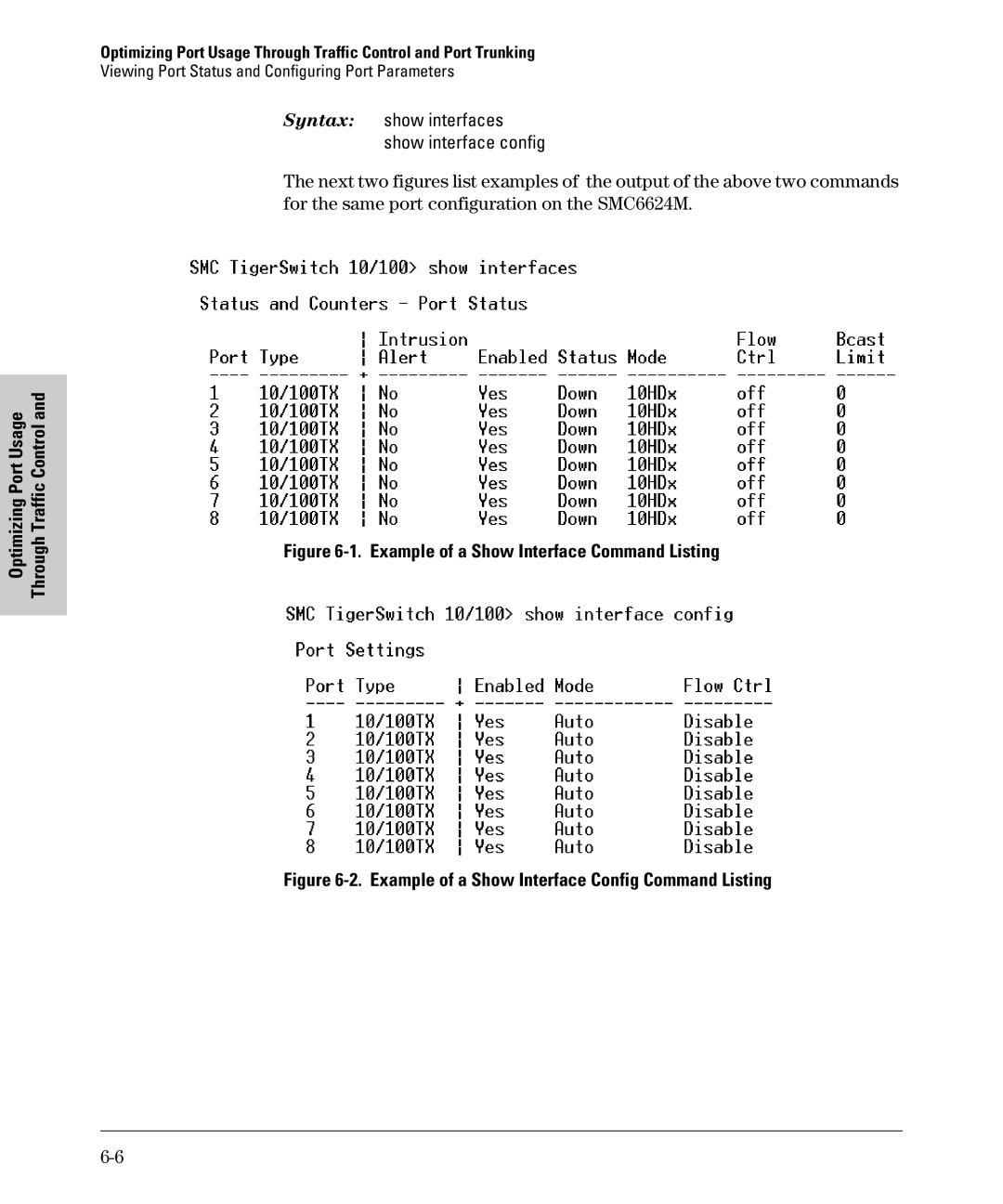 SMC Networks SMC6624M manual Example of a Show Interface Command Listing 