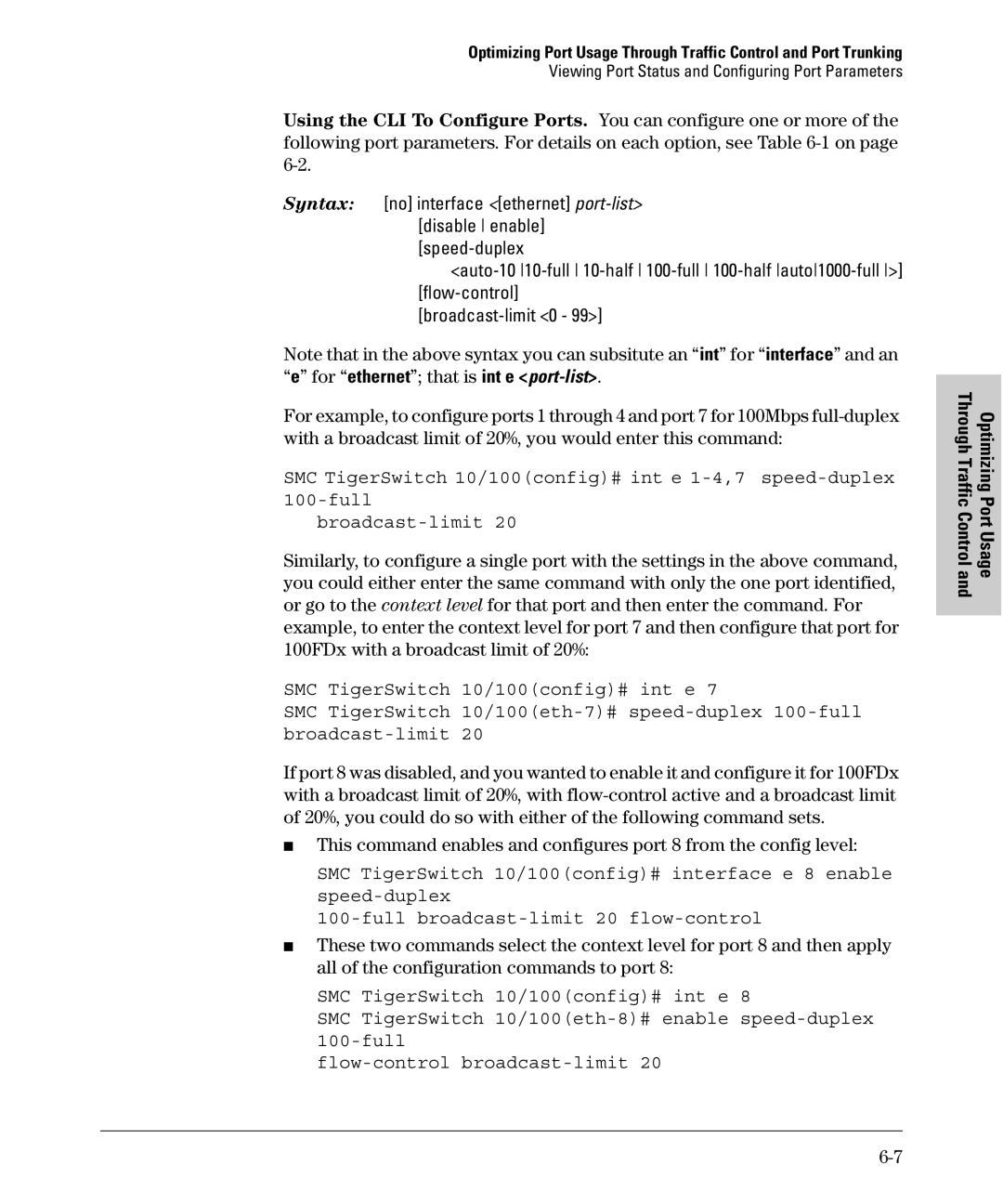 SMC Networks SMC6624M manual Viewing Port Status and Configuring Port Parameters 