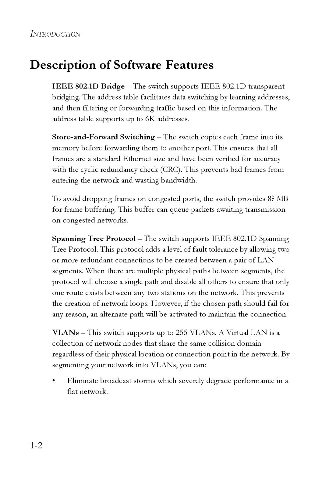 SMC Networks SMC6709L2 manual Description of Software Features 