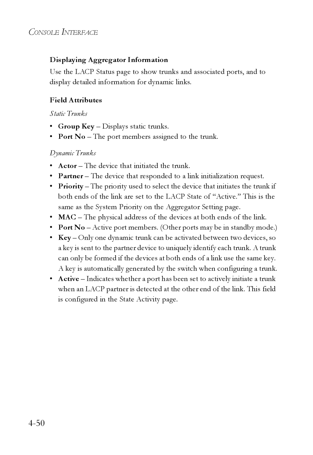 SMC Networks SMC6709L2 manual Displaying Aggregator Information 