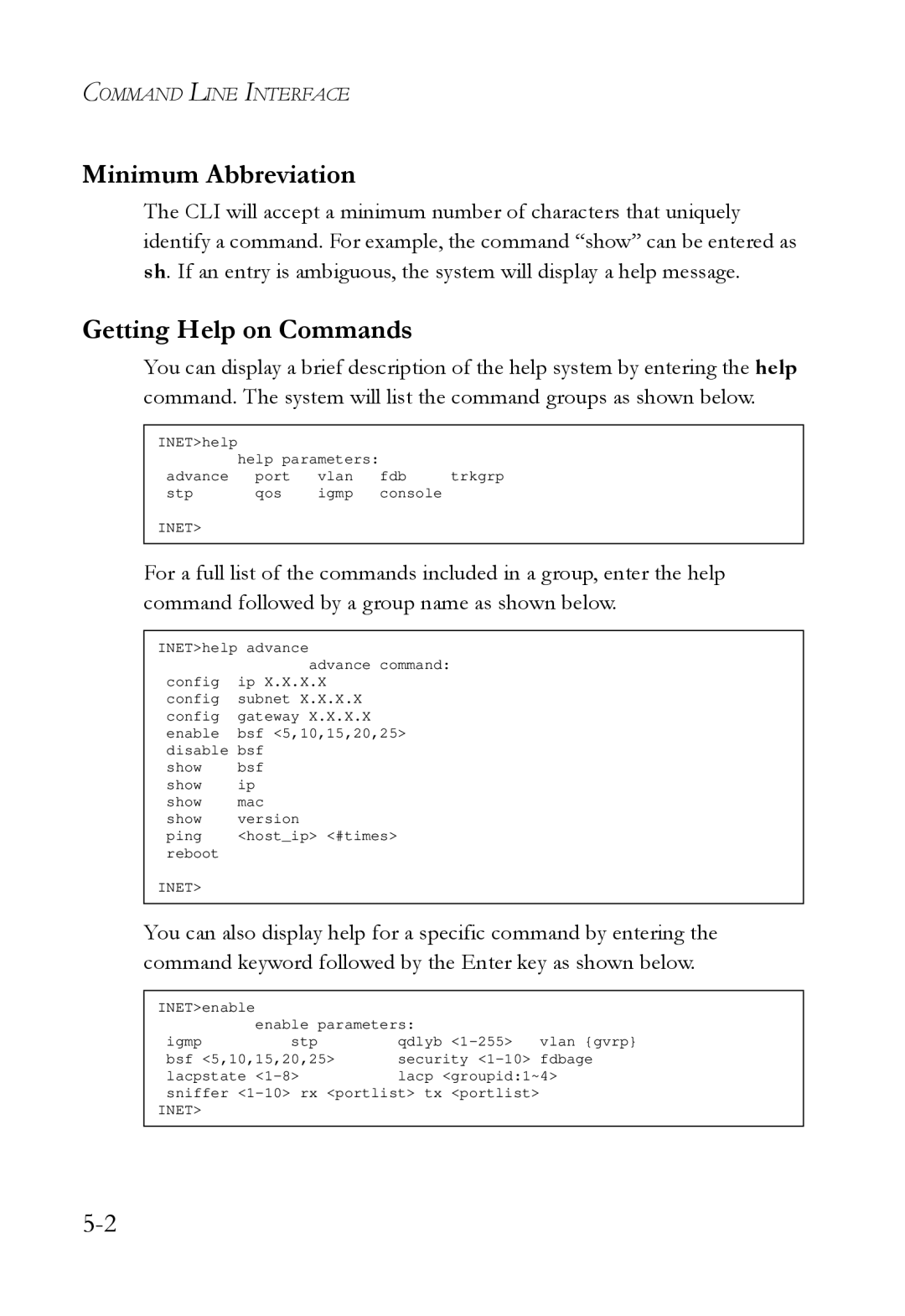 SMC Networks SMC6709L2 manual Minimum Abbreviation, Getting Help on Commands 