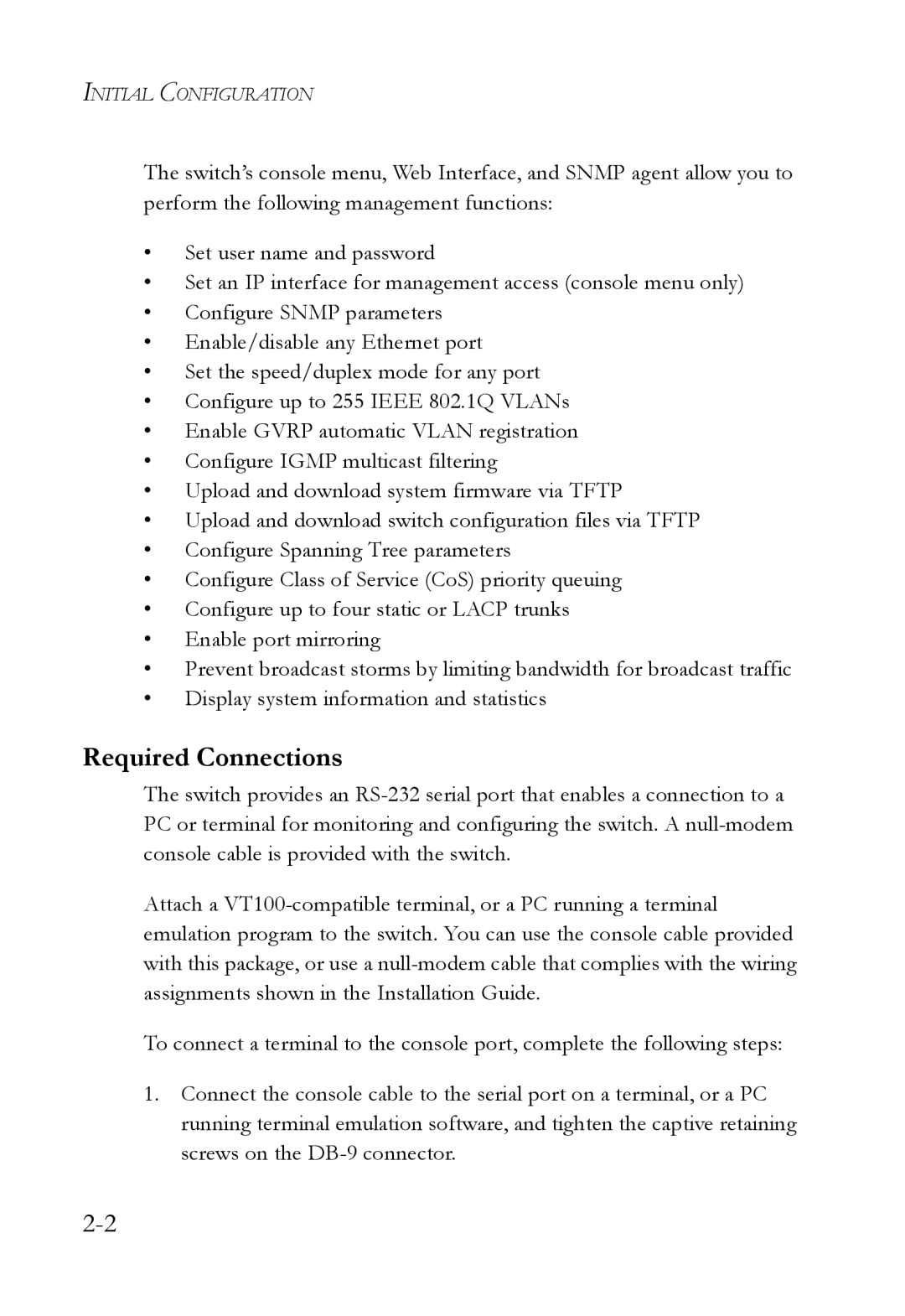 SMC Networks SMC6709L2 manual Required Connections 