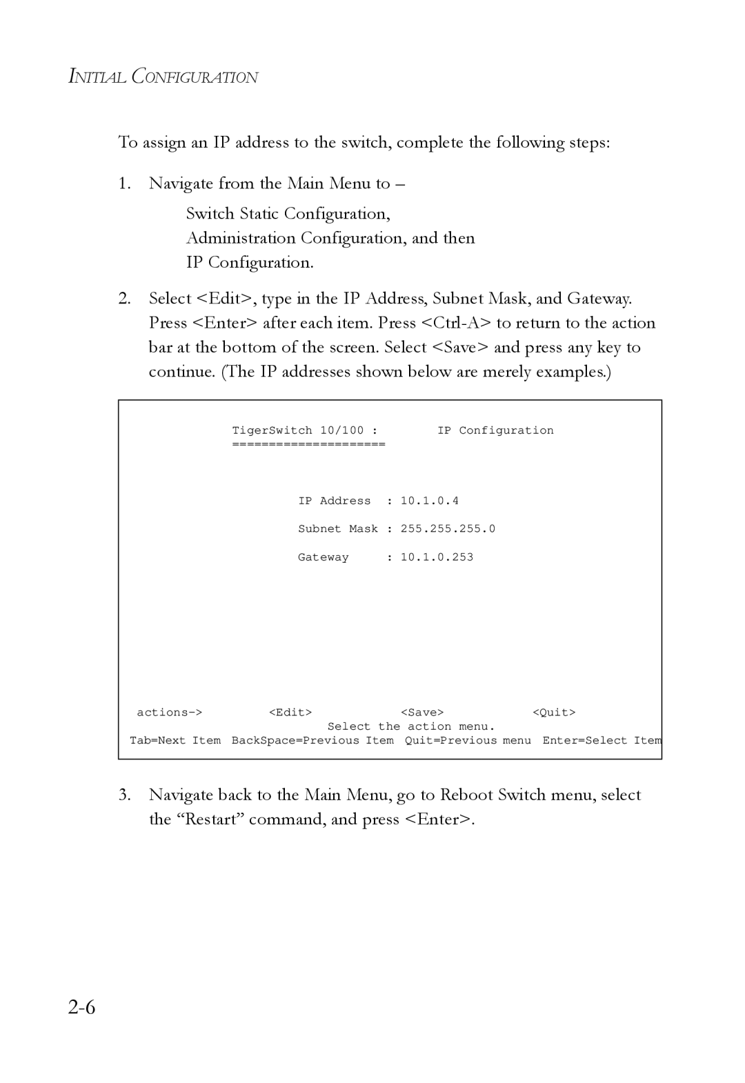 SMC Networks SMC6709L2 manual Enter=Select Item 