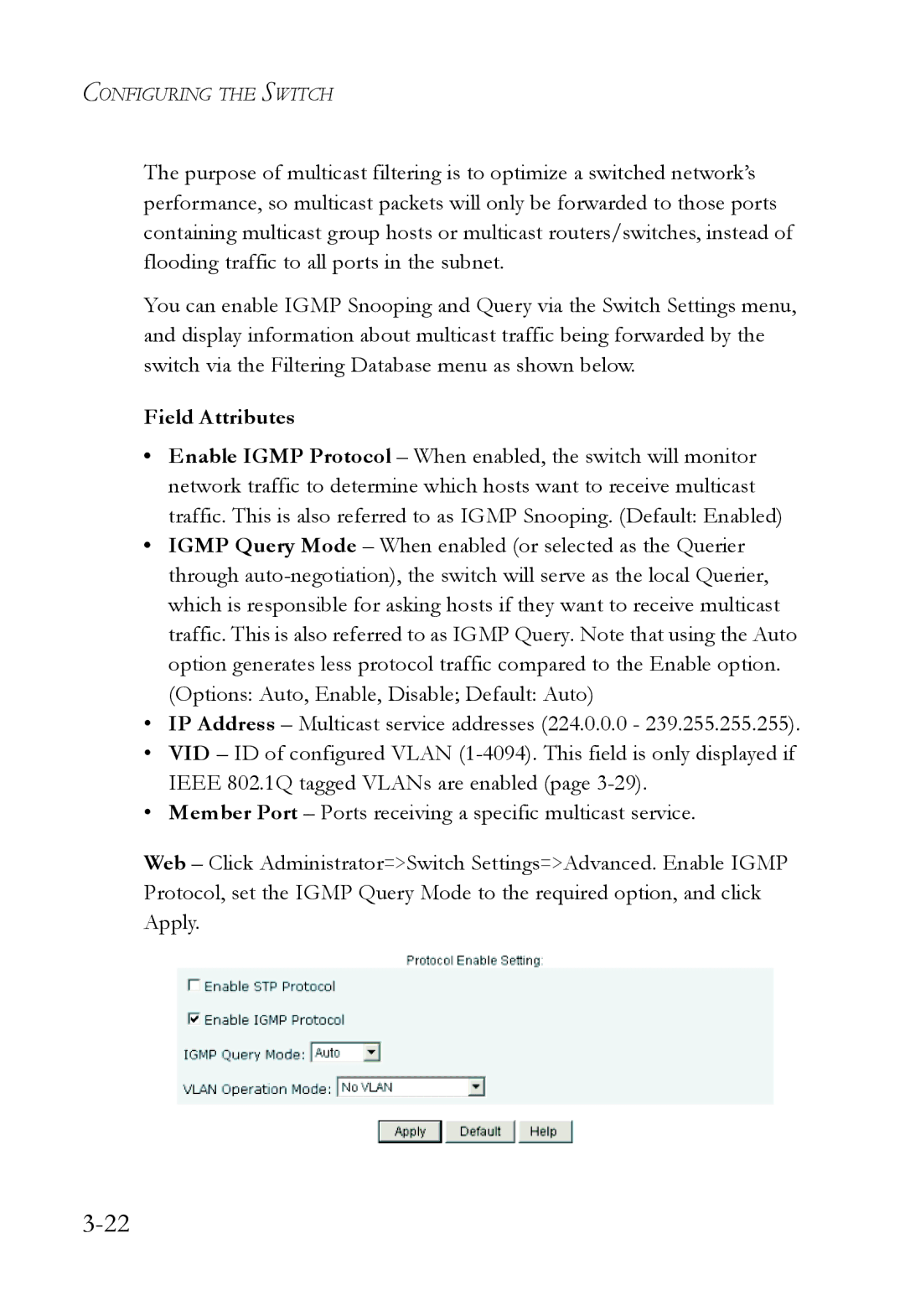 SMC Networks SMC6709L2 manual Field Attributes 