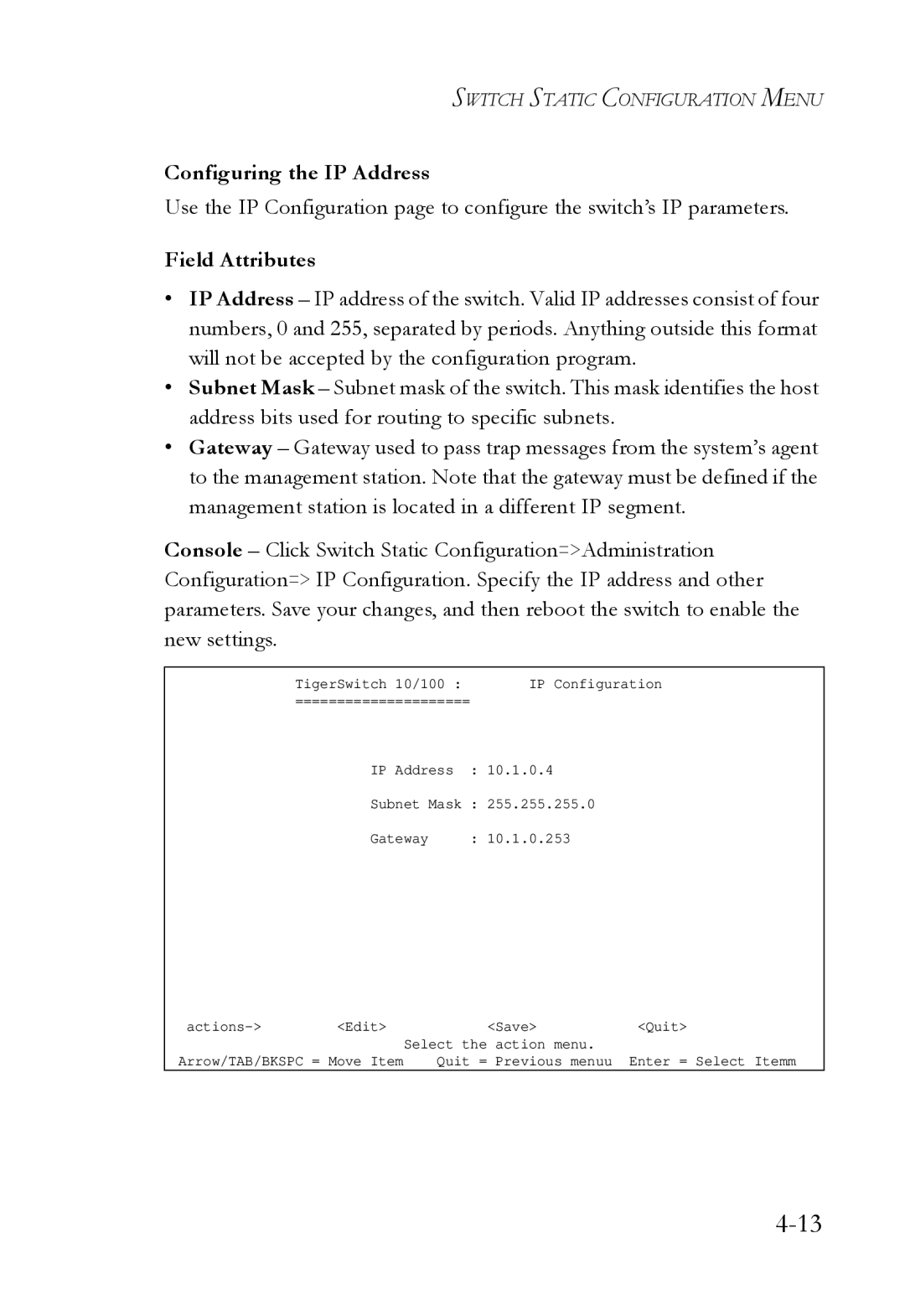 SMC Networks SMC6709L2 manual Configuring the IP Address 