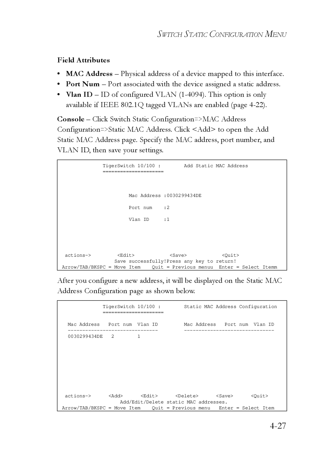 SMC Networks SMC6709L2 manual ===================== Mac Address 