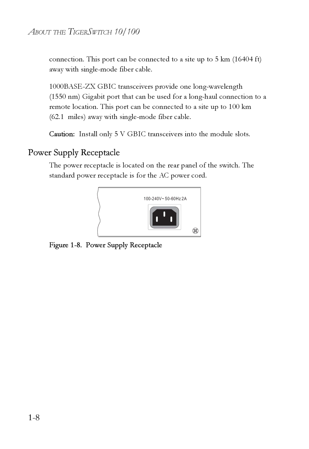 SMC Networks SMC6724AL2 manual Power Supply Receptacle 