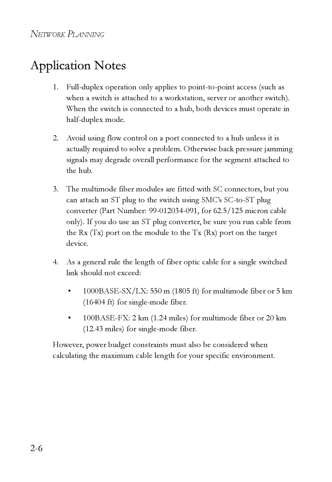 SMC Networks SMC6724AL2 manual Application Notes 