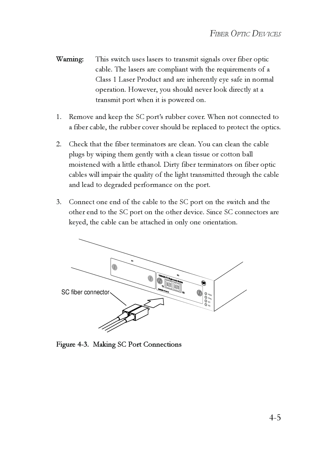 SMC Networks SMC6724AL2 manual Making SC Port Connections 