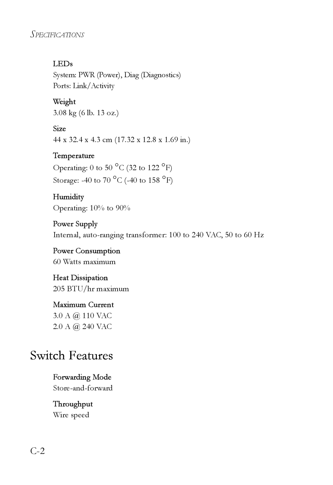 SMC Networks SMC6724AL2 manual Switch Features 