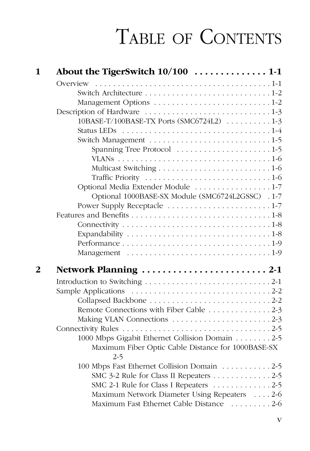 SMC Networks SMC6724L2 manual Table of Contents 