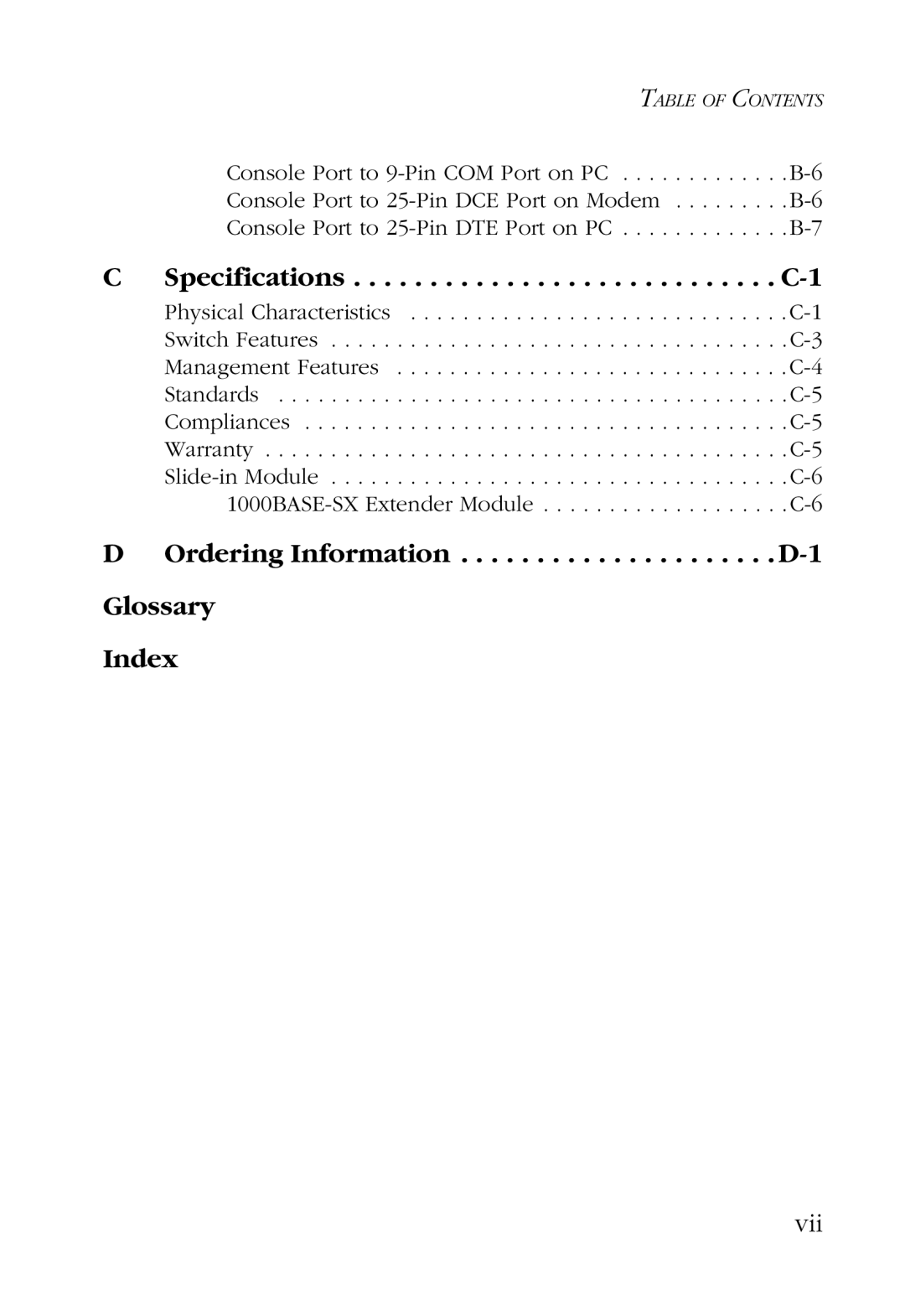 SMC Networks SMC6724L2 manual Vii 