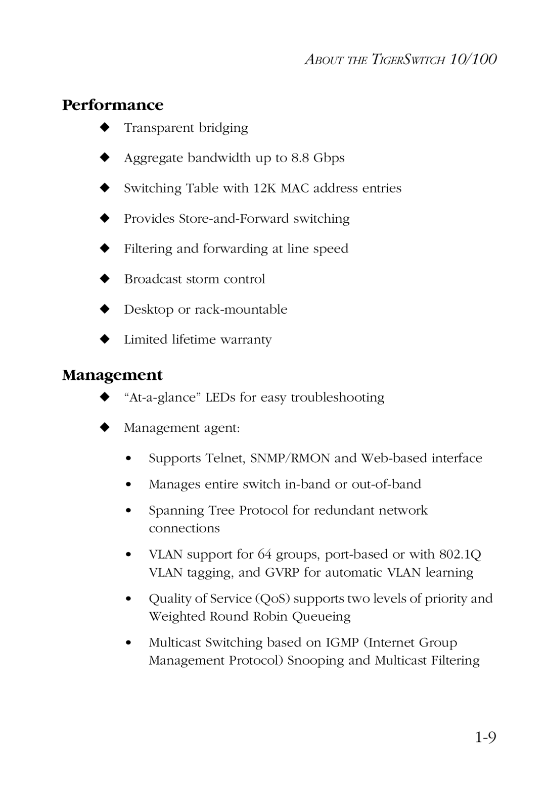 SMC Networks SMC6724L2 manual Performance, Management 