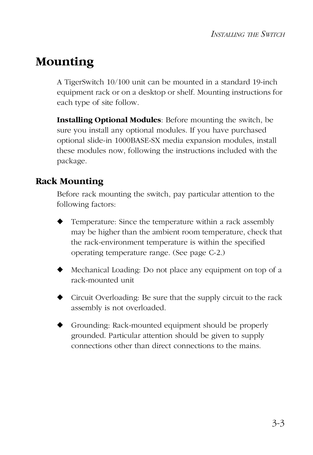 SMC Networks SMC6724L2 manual Rack Mounting 