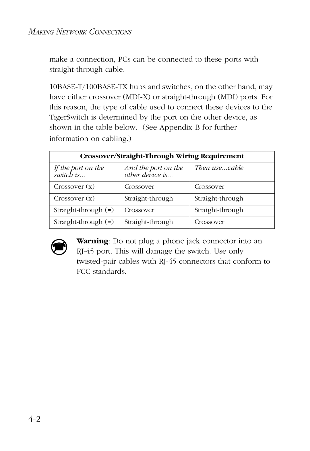 SMC Networks SMC6724L2 manual Crossover/Straight-Through Wiring Requirement 